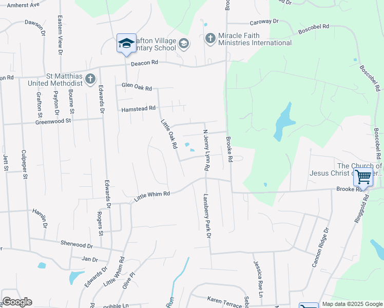 map of restaurants, bars, coffee shops, grocery stores, and more near 18 Cross Cut Lane in Fredericksburg