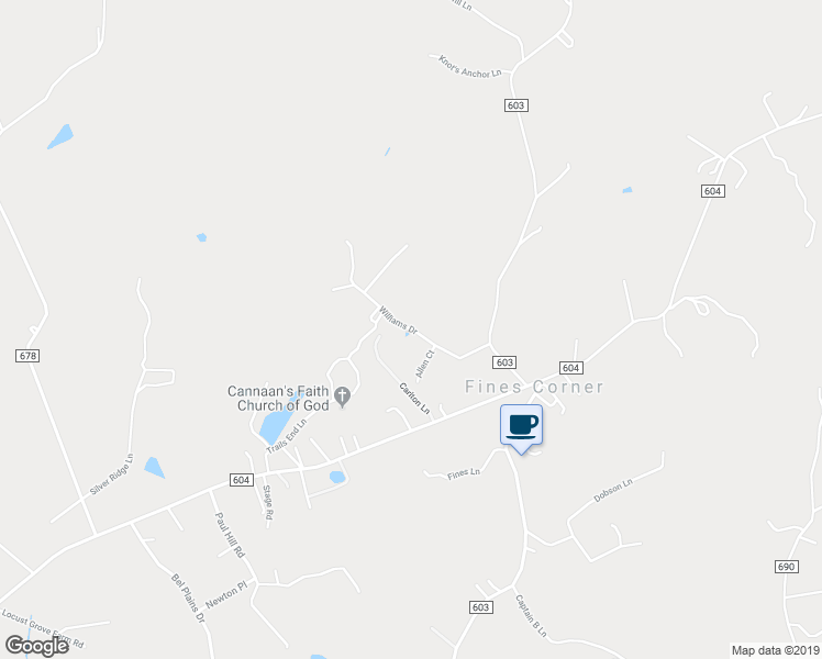 map of restaurants, bars, coffee shops, grocery stores, and more near 7 Williams Drive in Fredericksburg