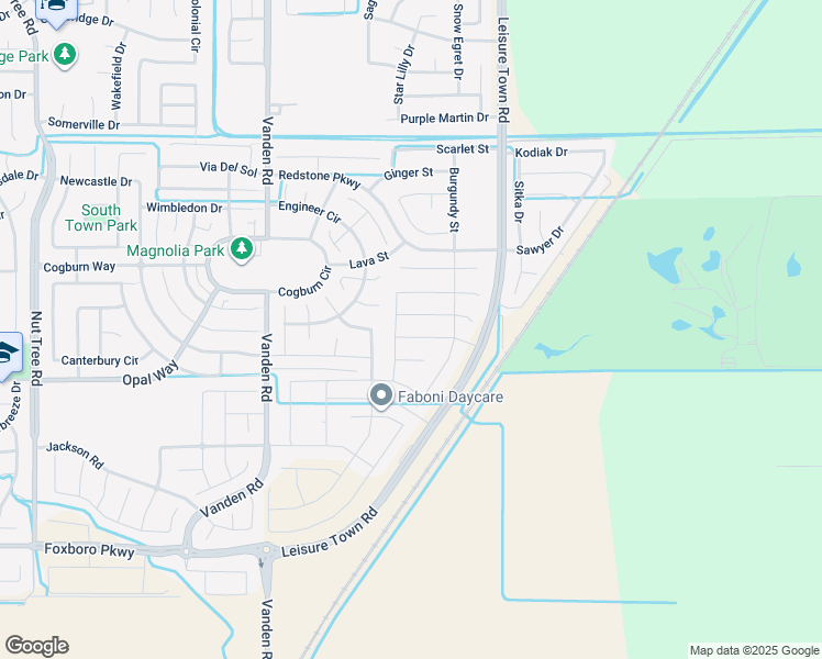 map of restaurants, bars, coffee shops, grocery stores, and more near 448 Denton Street in Vacaville