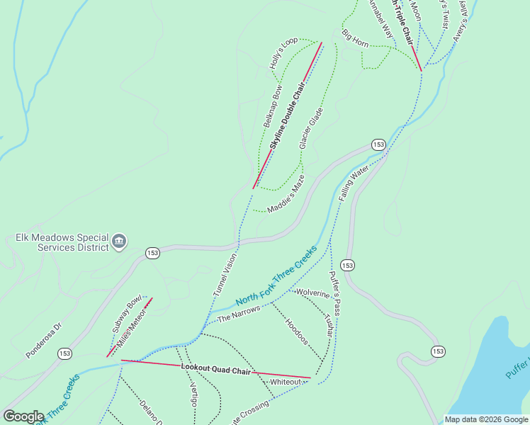 map of restaurants, bars, coffee shops, grocery stores, and more near 76 Utah 153 in Beaver
