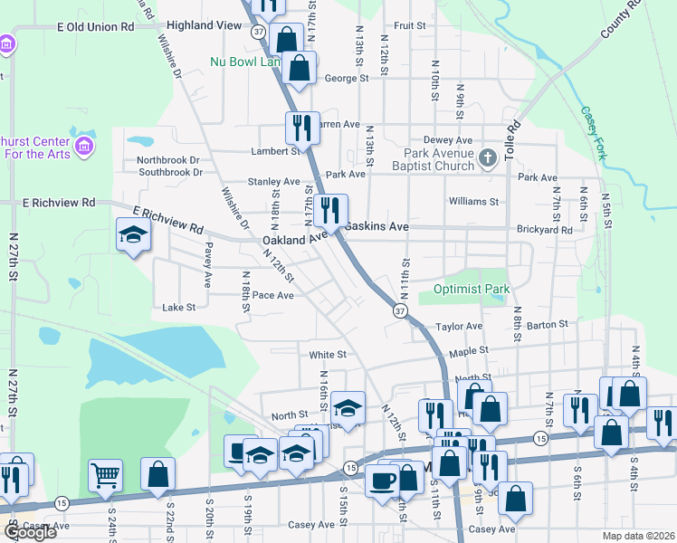 map of restaurants, bars, coffee shops, grocery stores, and more near 710 Kensington Avenue in Mount Vernon
