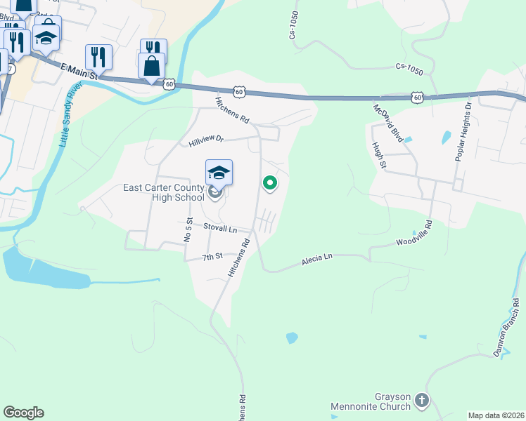 map of restaurants, bars, coffee shops, grocery stores, and more near 100 Sawgrass Lane in Grayson
