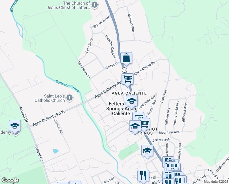 map of restaurants, bars, coffee shops, grocery stores, and more near 168 Casabella Drive in Sonoma