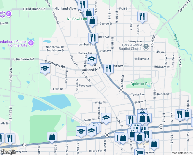 map of restaurants, bars, coffee shops, grocery stores, and more near 710-732 Kensington Avenue in Mount Vernon
