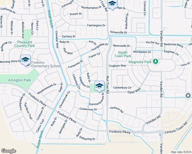 map of restaurants, bars, coffee shops, grocery stores, and more near 732 Placer Circle in Vacaville