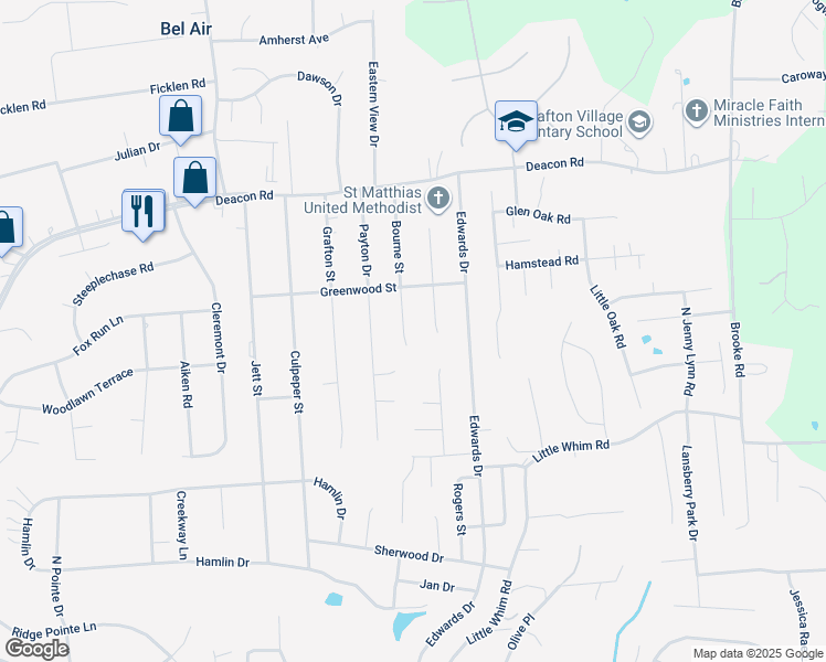 map of restaurants, bars, coffee shops, grocery stores, and more near 706 Bourne Street in Fredericksburg