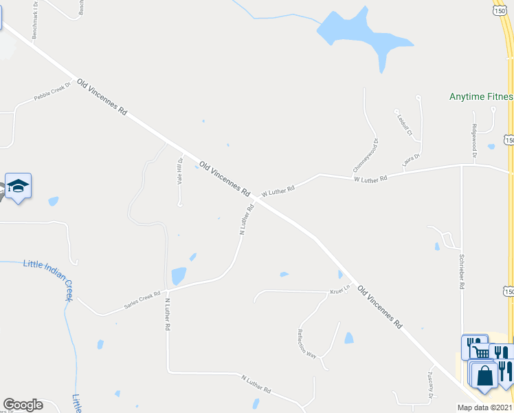 map of restaurants, bars, coffee shops, grocery stores, and more near 3962 North Luther Road in Floyds Knobs