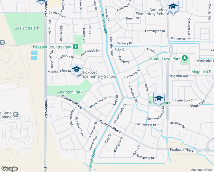 map of restaurants, bars, coffee shops, grocery stores, and more near 821 Morissette Way in Vacaville
