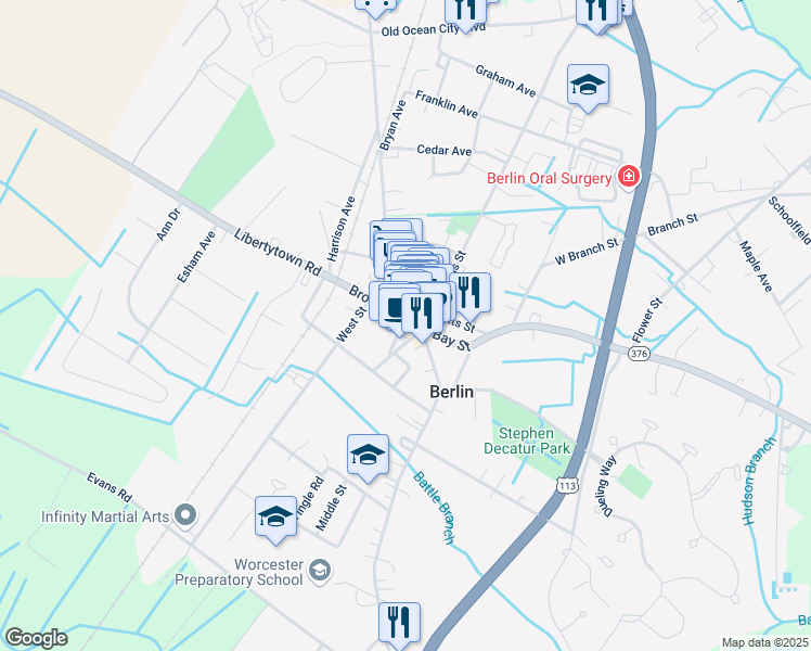 map of restaurants, bars, coffee shops, grocery stores, and more near in Berlin