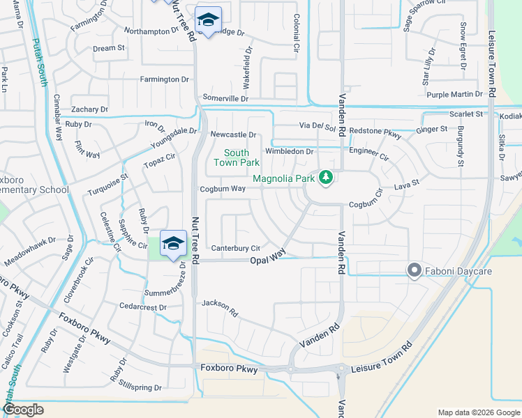 map of restaurants, bars, coffee shops, grocery stores, and more near 1001 Canterbury Court in Vacaville