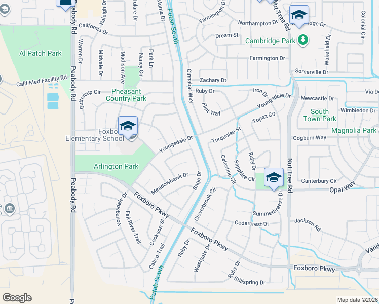 map of restaurants, bars, coffee shops, grocery stores, and more near 742 Sage Drive in Vacaville