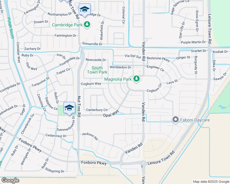 map of restaurants, bars, coffee shops, grocery stores, and more near 8048 Finchley Court in Vacaville