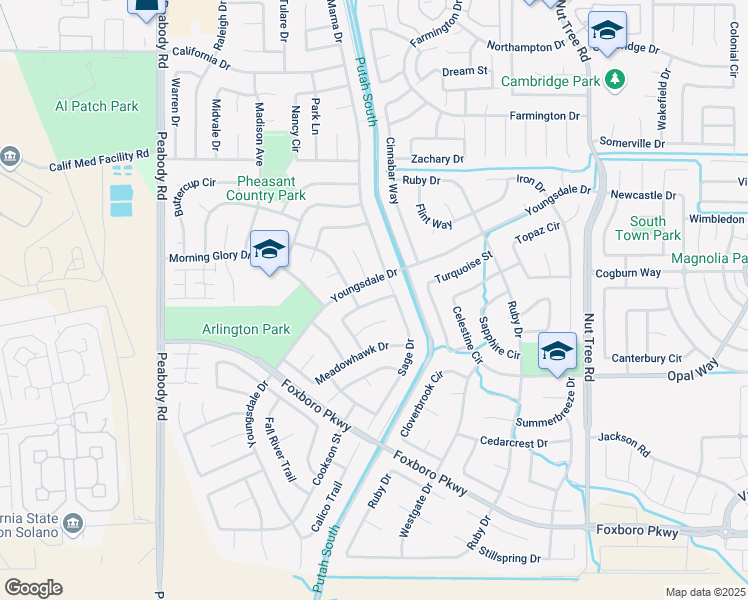 map of restaurants, bars, coffee shops, grocery stores, and more near 826 Morisette Way in Vacaville