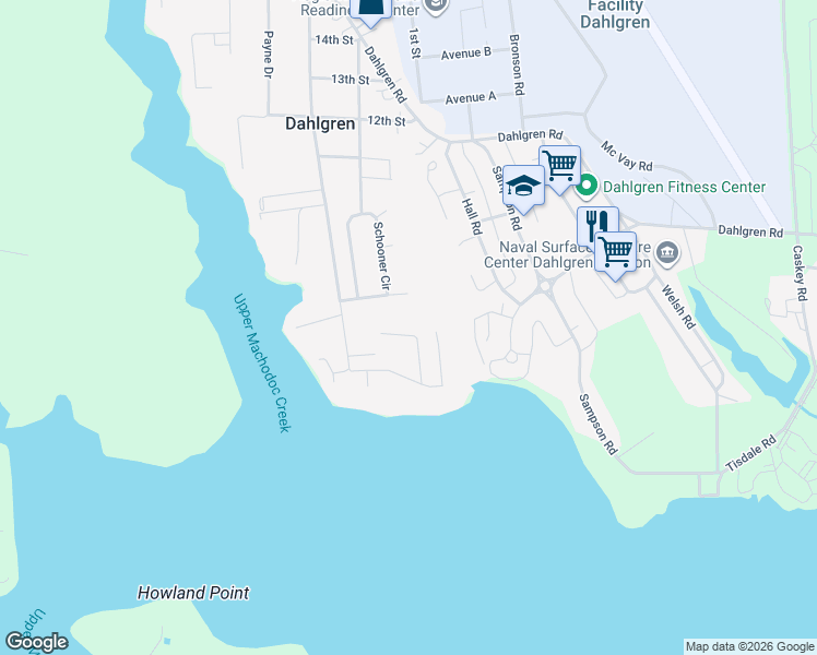map of restaurants, bars, coffee shops, grocery stores, and more near 17153 6th Street in King George