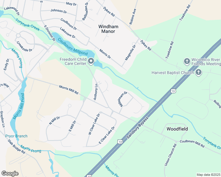 map of restaurants, bars, coffee shops, grocery stores, and more near 4819 Goose Creek Drive in Salisbury