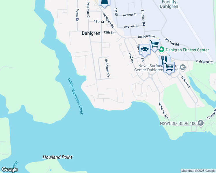 map of restaurants, bars, coffee shops, grocery stores, and more near 17129 6th Street in King George