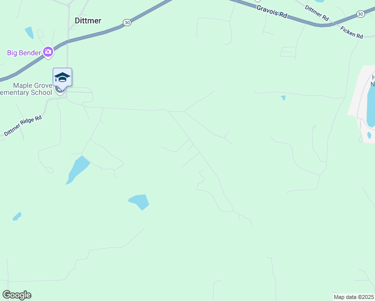 map of restaurants, bars, coffee shops, grocery stores, and more near 9094 Dittmer Church Road in Dittmer