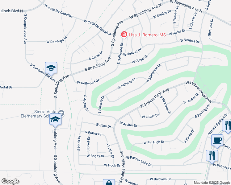 map of restaurants, bars, coffee shops, grocery stores, and more near 480 W Fairway Dr in Pueblo