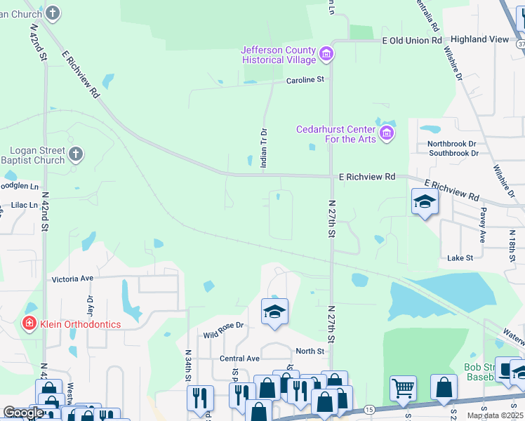 map of restaurants, bars, coffee shops, grocery stores, and more near 5 Webster Hill Estates in Mount Vernon