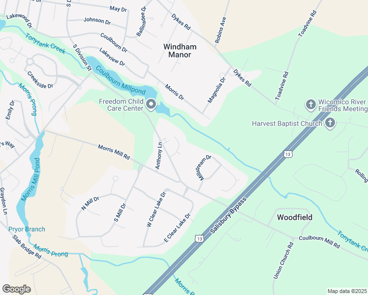 map of restaurants, bars, coffee shops, grocery stores, and more near 4819 Goose Creek Drive in Salisbury