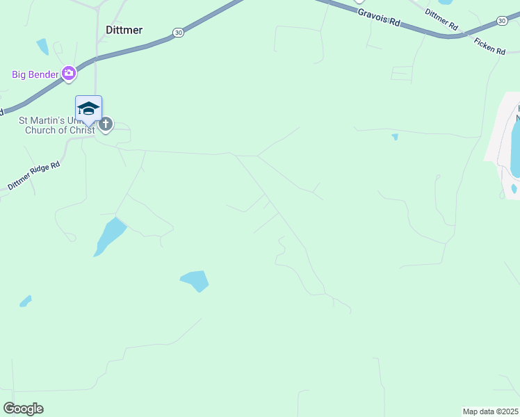 map of restaurants, bars, coffee shops, grocery stores, and more near 9094 Dittmer Church Road in Dittmer