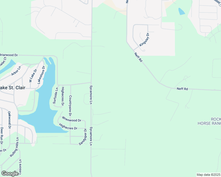 map of restaurants, bars, coffee shops, grocery stores, and more near 1550 Sycamore Lane in Saint Clair