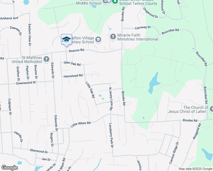 map of restaurants, bars, coffee shops, grocery stores, and more near 17 Little Field Drive in Fredericksburg