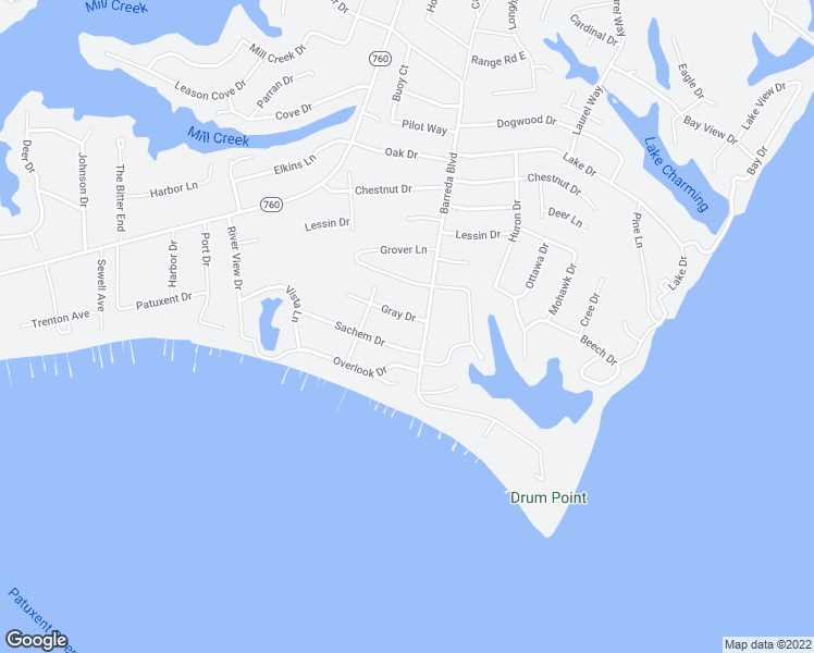 map of restaurants, bars, coffee shops, grocery stores, and more near 347 Gray Drive in Lusby