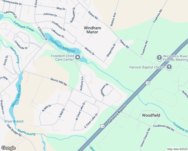 map of restaurants, bars, coffee shops, grocery stores, and more near 4835 Goose Creek Drive in Salisbury