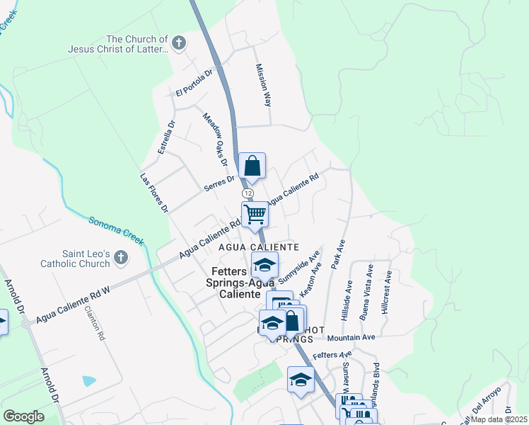 map of restaurants, bars, coffee shops, grocery stores, and more near 17085 Sonoma Highway in Sonoma
