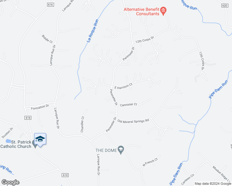map of restaurants, bars, coffee shops, grocery stores, and more near 8328 East Harrison Court in Fredericksburg