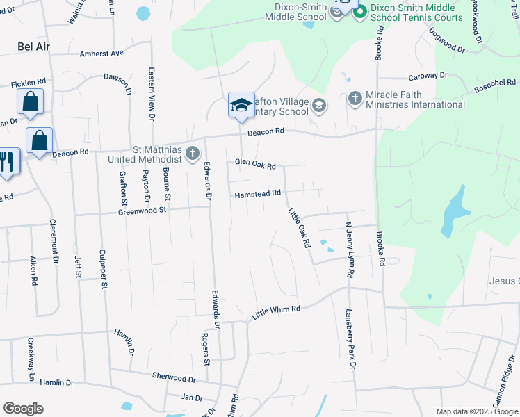 map of restaurants, bars, coffee shops, grocery stores, and more near 6 Calvert Court in Fredericksburg