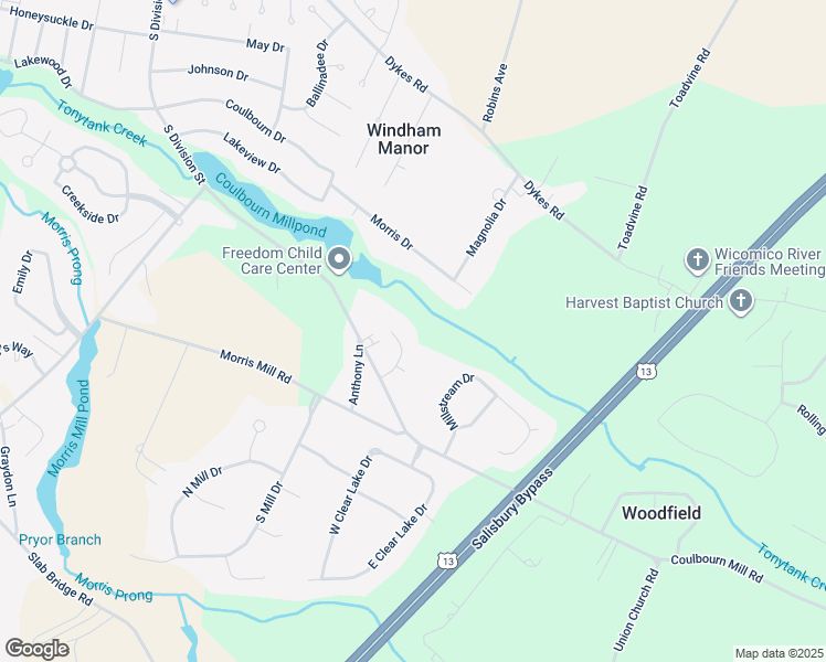 map of restaurants, bars, coffee shops, grocery stores, and more near 4835 Goose Creek Drive in Salisbury
