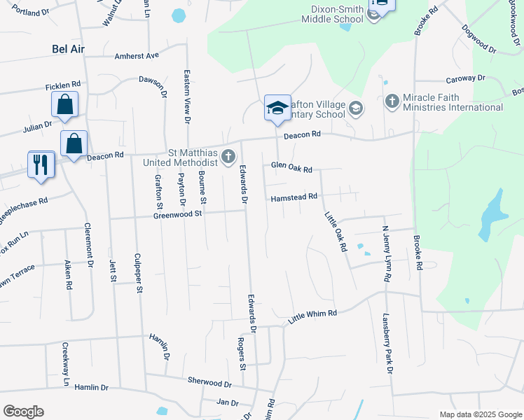 map of restaurants, bars, coffee shops, grocery stores, and more near 32 Summerfield Lane in Fredericksburg