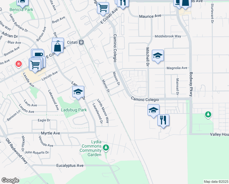 map of restaurants, bars, coffee shops, grocery stores, and more near 1212 Maple Drive in Rohnert Park