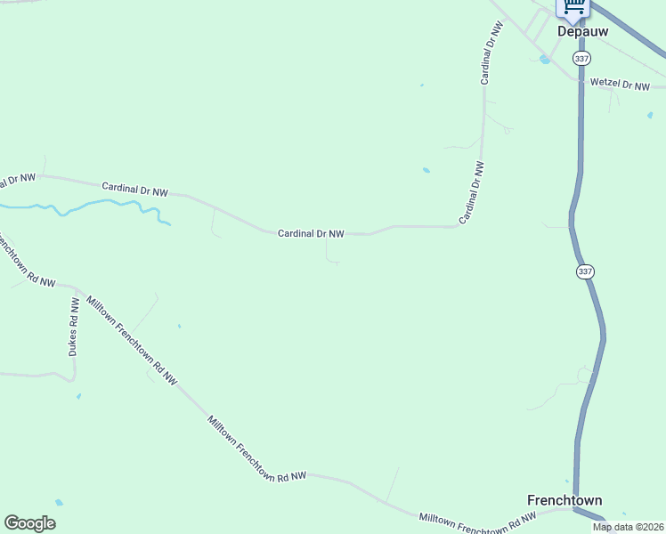 map of restaurants, bars, coffee shops, grocery stores, and more near 5755 Cardinal Drive Northwest in Depauw