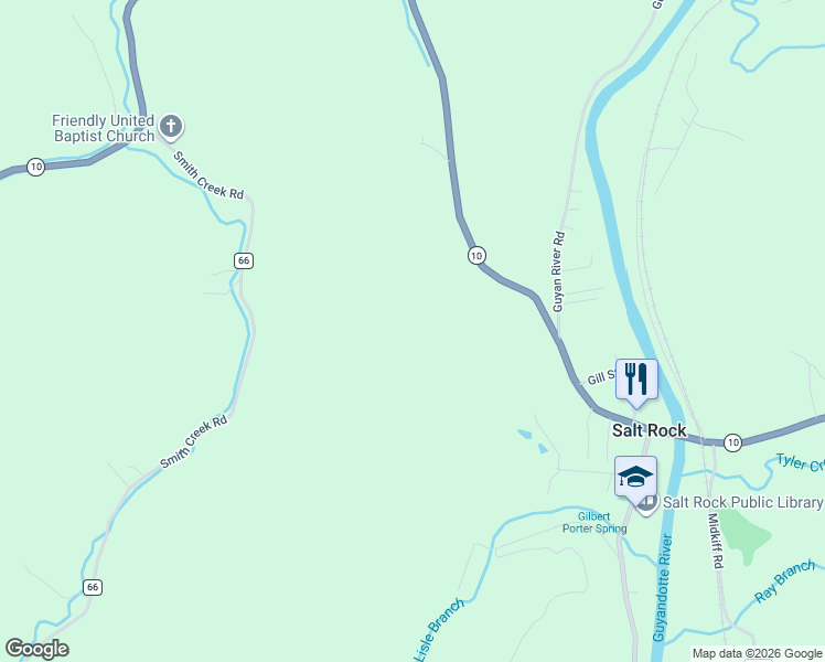 map of restaurants, bars, coffee shops, grocery stores, and more near 5457 West Virginia 10 in Salt Rock
