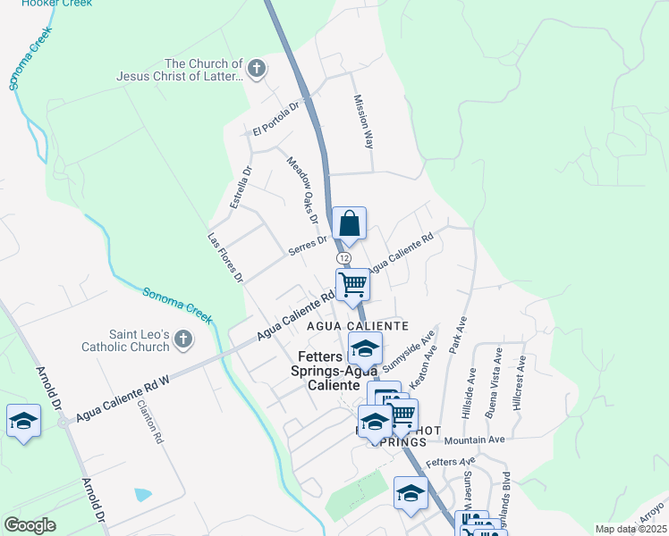 map of restaurants, bars, coffee shops, grocery stores, and more near 16914 Sonoma Highway in Sonoma