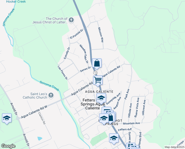 map of restaurants, bars, coffee shops, grocery stores, and more near 16903 Sonoma Highway in Sonoma