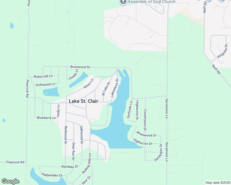 map of restaurants, bars, coffee shops, grocery stores, and more near 418 Lakeshore Drive in Saint Clair
