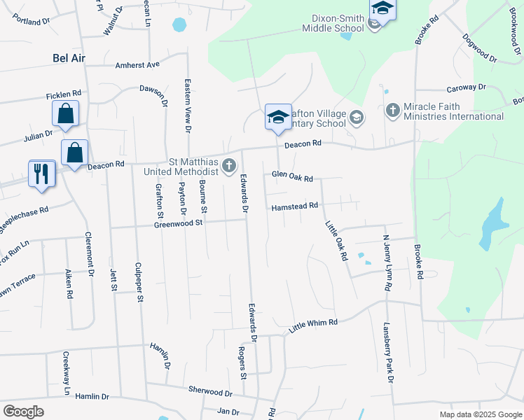 map of restaurants, bars, coffee shops, grocery stores, and more near 28 Summerfield Lane in Fredericksburg