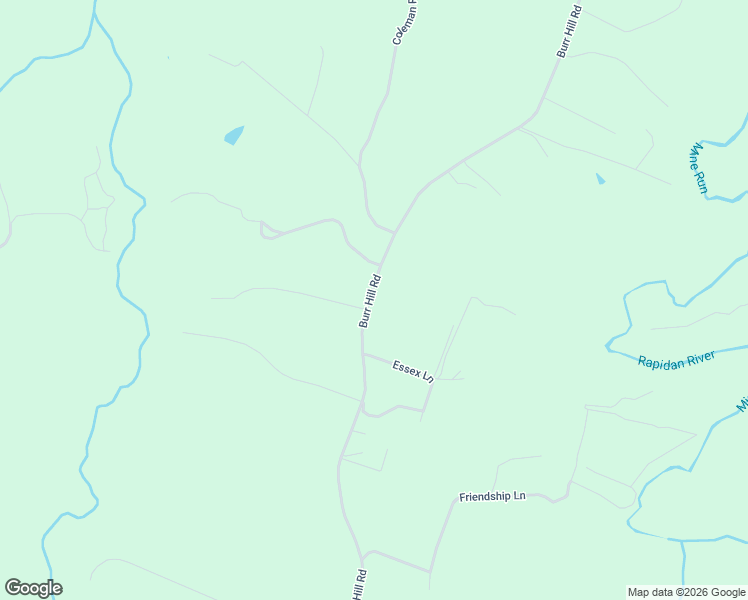 map of restaurants, bars, coffee shops, grocery stores, and more near 5511 Burr Hill Road in Rhoadesville