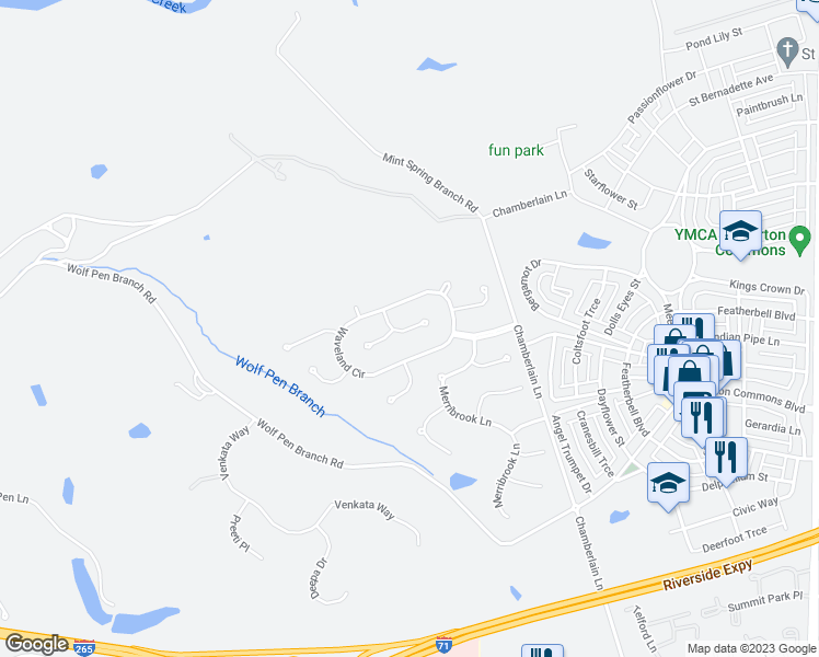 map of restaurants, bars, coffee shops, grocery stores, and more near 9211 Eminence Court in Prospect