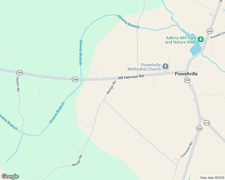 map of restaurants, bars, coffee shops, grocery stores, and more near 35385 Wango Road in Pittsville