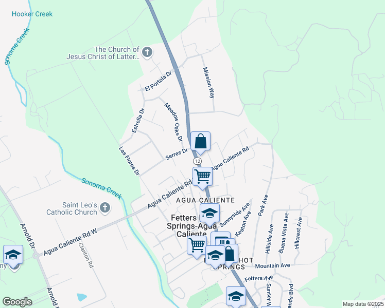 map of restaurants, bars, coffee shops, grocery stores, and more near 16903 Sonoma Highway in Sonoma
