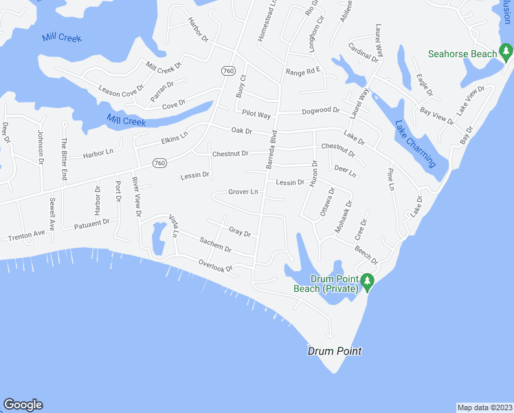 map of restaurants, bars, coffee shops, grocery stores, and more near 12985 Barreda Boulevard in Lusby
