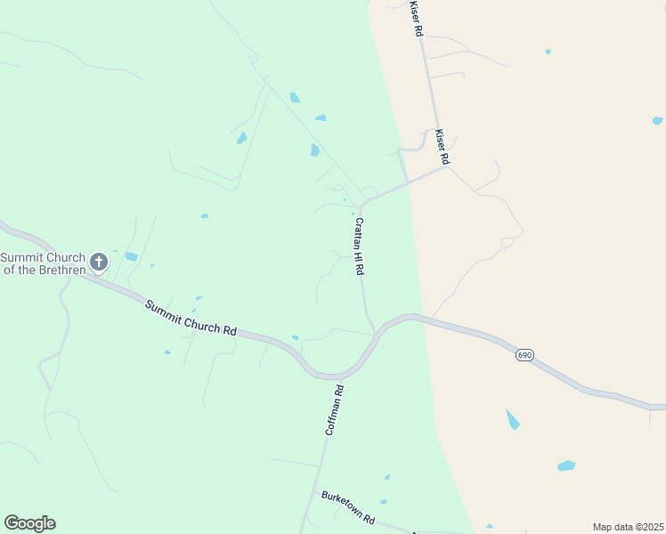 map of restaurants, bars, coffee shops, grocery stores, and more near 74 Crattan Hill Road in Mount Crawford
