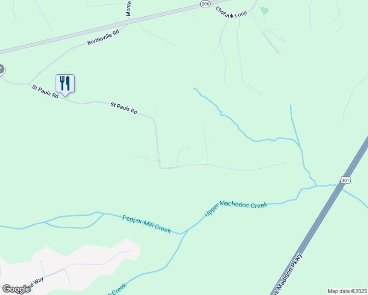 map of restaurants, bars, coffee shops, grocery stores, and more near 13497 Regalia Drive in King George