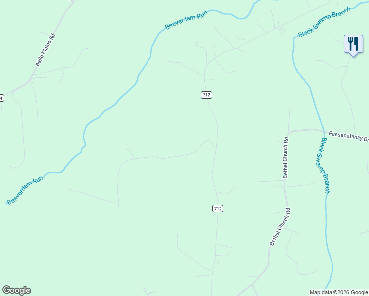 map of restaurants, bars, coffee shops, grocery stores, and more near 64 Pinewood Road in Fredericksburg