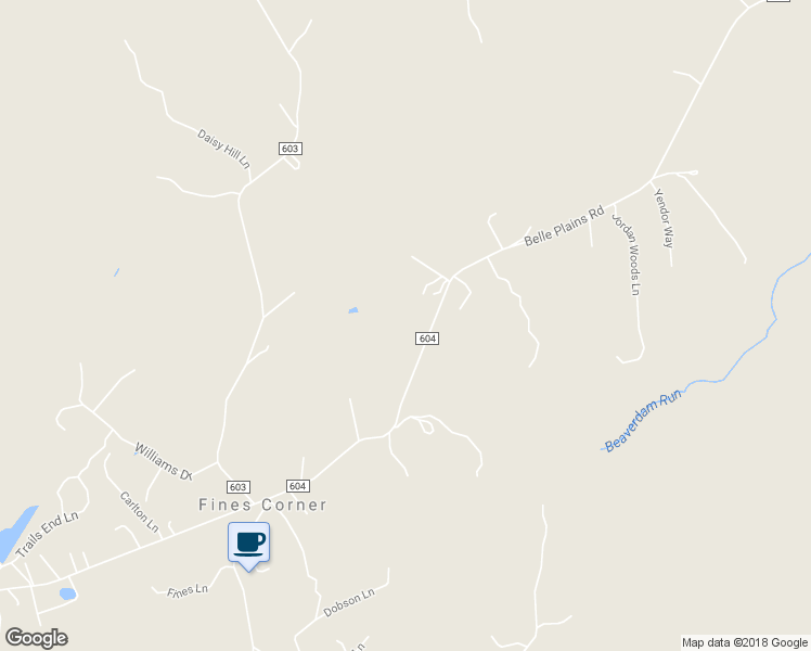map of restaurants, bars, coffee shops, grocery stores, and more near 517 Belle Plains Road in Fredericksburg